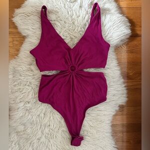 Wild Fable Fuchsia Ribbed Top